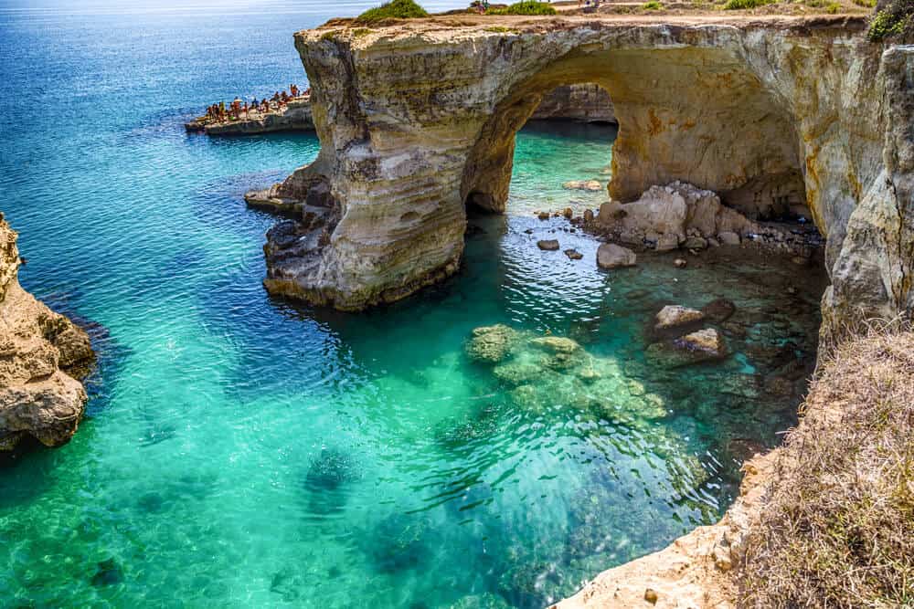 The cliffs of Santo Andrea in Salento, Puglia, Italy.