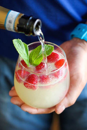 Raspberry Lemon Prosecco Champagne Punch Recipe | Winetraveler.com