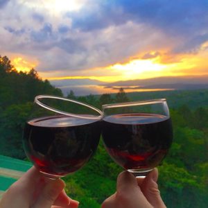 Arenal Observatory in CR | Drinking Chilean Cabernet