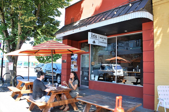 Wine Bar Scene at Iris Vineyards' Tasting Room in Springfield