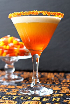 Best Halloween Cocktail Drinks with Alcohol: Candy Corn Mimosa