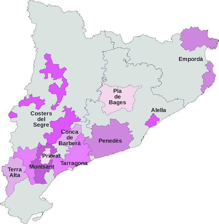 Catalonia wine region map | Winetraveler.com