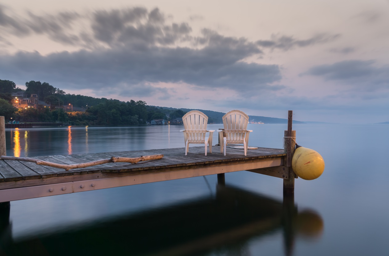 View from a restaurant looking out over the Finger Lakes