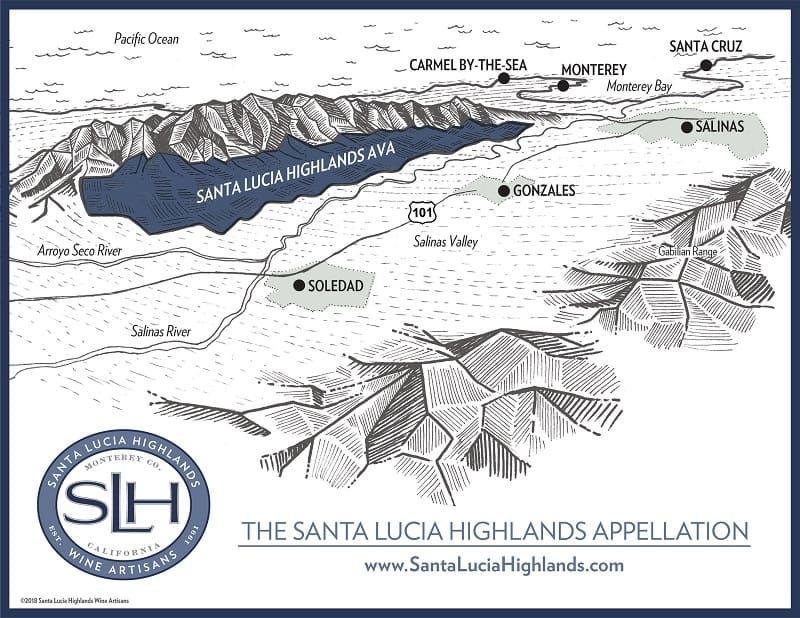 Santa Lucia Highlands Wine Region Map AVA