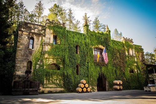 Chateau Montelena Winery in Calistoga, Napa Valley - Exterior View of the Chateau | Winetraveler.com