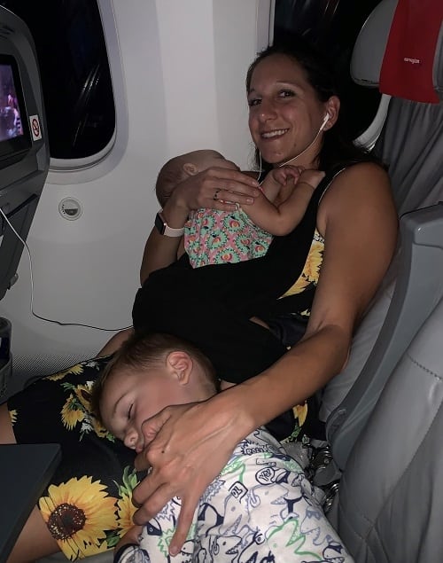 Russia Flight - What traveling with babies really looks like