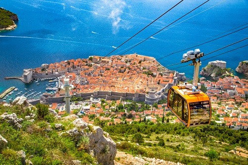 See the old town of Dubrovnik with the famous Srd Hill Cable Car.