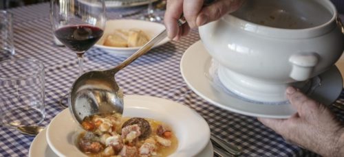 The traditional "escudella" soup served in Priorat. Courtesy of the Hostal Sport restaurant