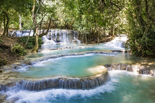 Kuang Si Waterfall near Luang Prabang in Laos