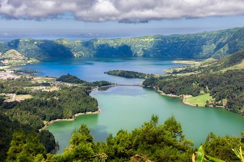 Lake of Sete Cidades from Vista do Rei viewpoint in Sao Miguel, Azores