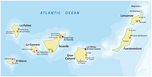 Canary Islands Map | Winetraveler.com