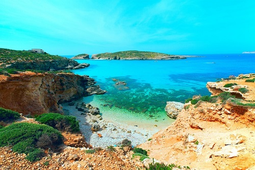 Comino Island, located on the Maltese Archipelago between Malta and Gozo.