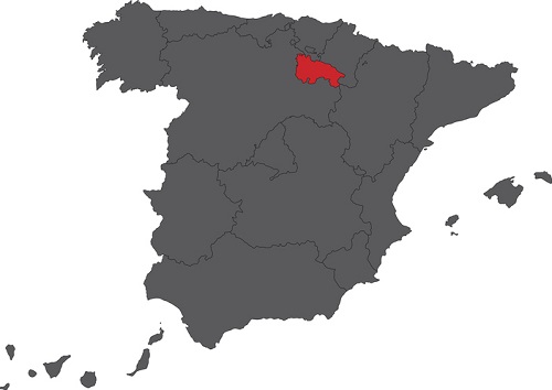 Map of the location of Rioja Spain