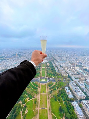 Champagne from the top of the Eiffel Tower