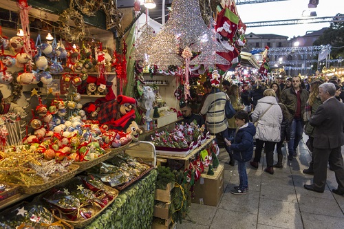 Fira de Santa Llúci Christmas Market in Barcelona Spain