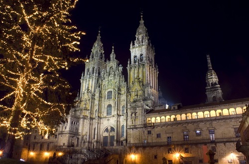 Cathedral of Santiago de Compostela During the Christmas Season (Galicia. Spain)