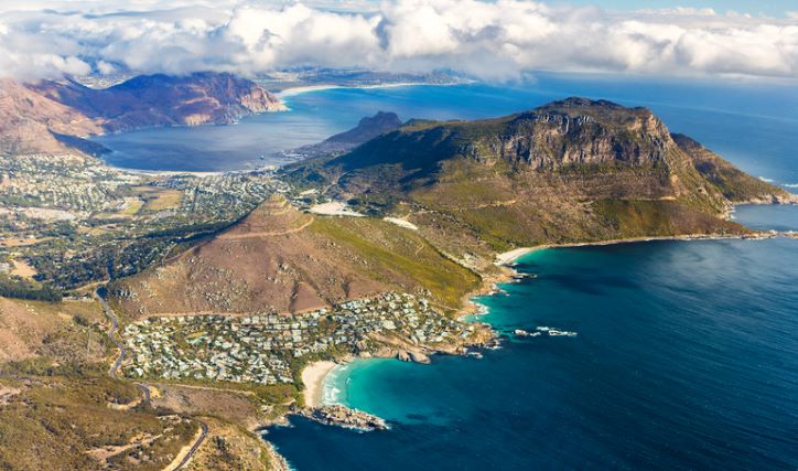 Aerial view of Cape Town South Africa