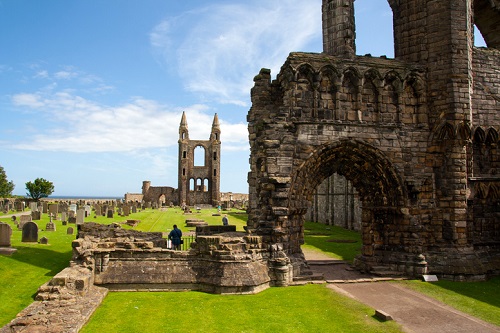 The ruins of the cathedral at St. Andrews, Scotland