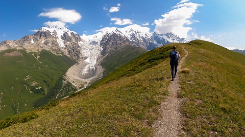 Hiking in the Svaneti region.