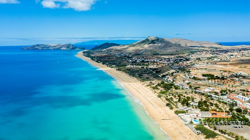 Aerial view of Porto Santo Madeira