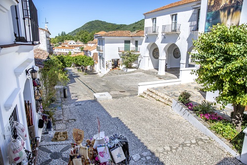 Classic Andalucian Square in Huelva, Aracena, Spain