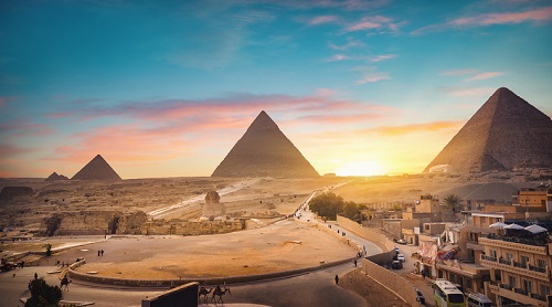The pyramids in Egypt at sunset: Affordable travel destinations in Africa