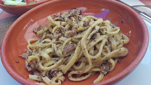 Classic Pici Pasta done with Truffles in Siena