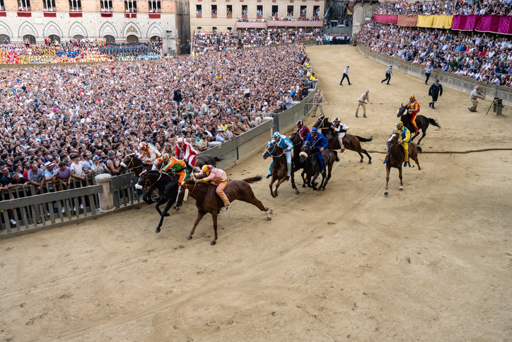 Palio di Siena Horse Race Start at the Mossa