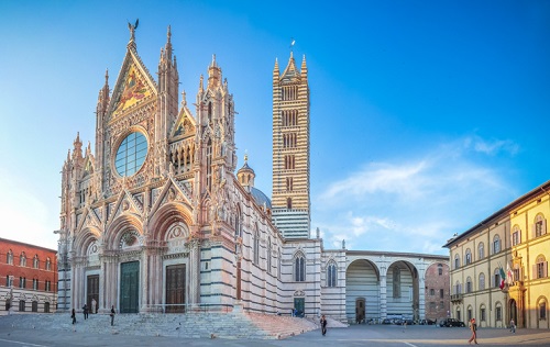 The Siena Cathedral in the Piazza del Duomo