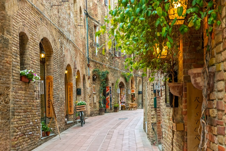Street in old town San Gimignano