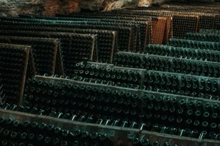 Ukrainian Sparkling Wine Bottles Underground for Storage