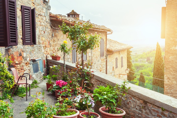 Restaurant with a view in San Gimignano Tuscany