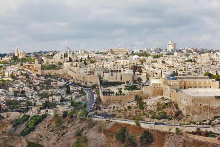 Old city of Jerusalem from the Mount of Olives
