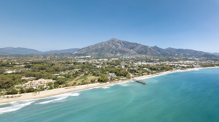 Aerial view of Costa del Sol in Marbella