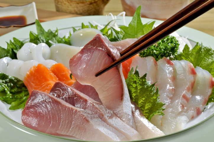 Up close photo of delicious sashimi