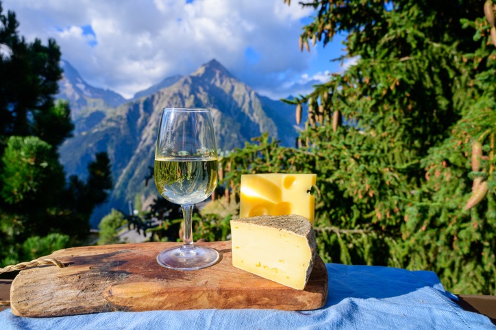 Riesling and Cheese in Alto Adige Italy