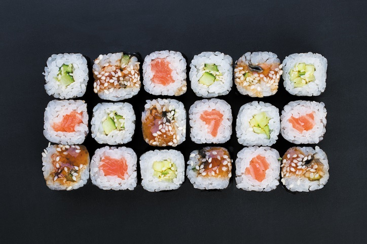 assortment of sushi rolls (maki)