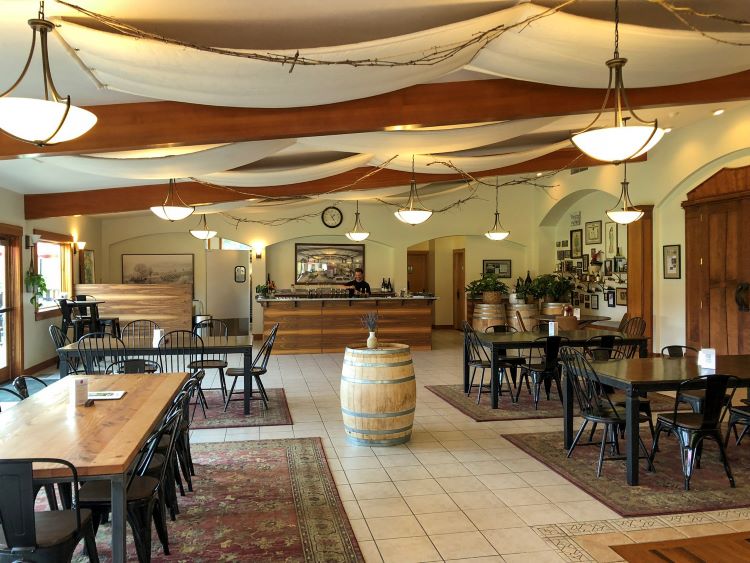 Inside the tasting room at Elk Cove in Willamette Valley