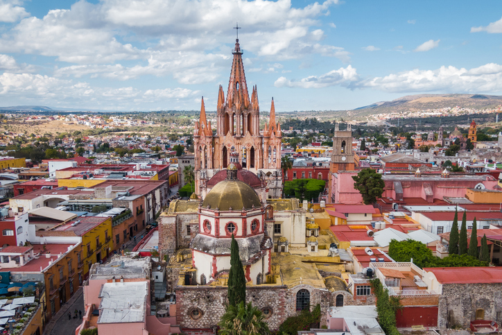 Aerial View of San Miguel de Allende in Guanajuato, Mexico