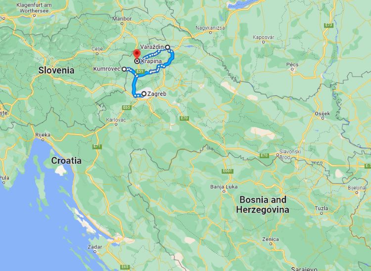 Zagorje and Varaždin Road Trip Route