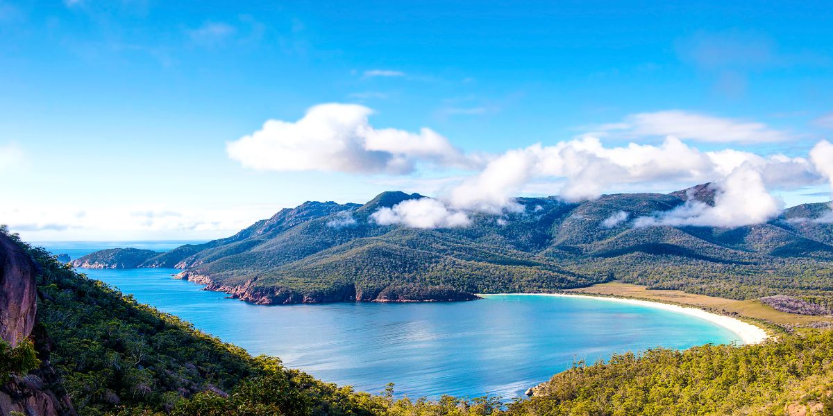 View of Wineglass Bay in Tasmania