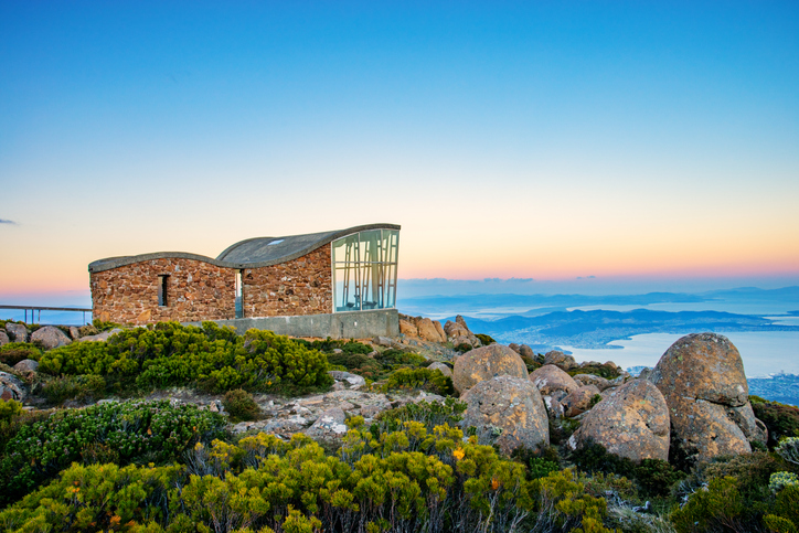 Watching the sunset from Mt. Wellington in Hobart, Tasmania.