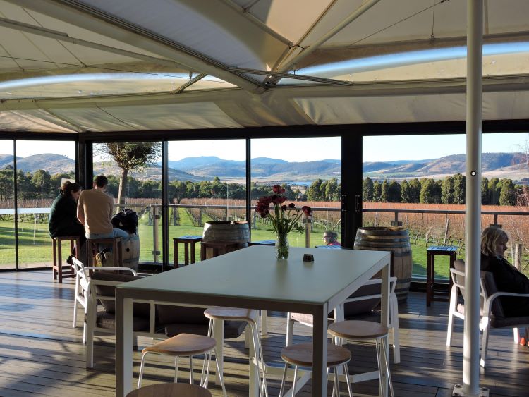 View of the Tamar River from Frogmore Creek Vineyard and Winery