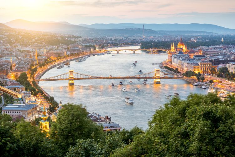 Budapest in Hungary Aerial View