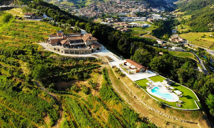 Colletto Agribiorelais Winery in Italy from the air