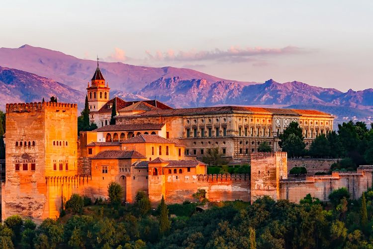 Granda, Spain at sunset