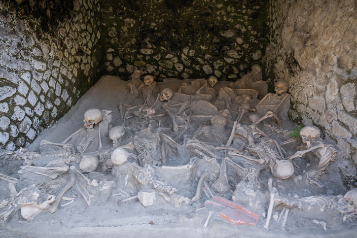 Remains found after the Mt. Vesuvius eruption in Herculaneum