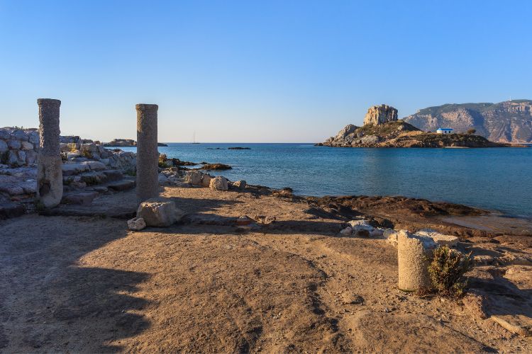Ruins quite literally dot the beaches of Kos, Greece.