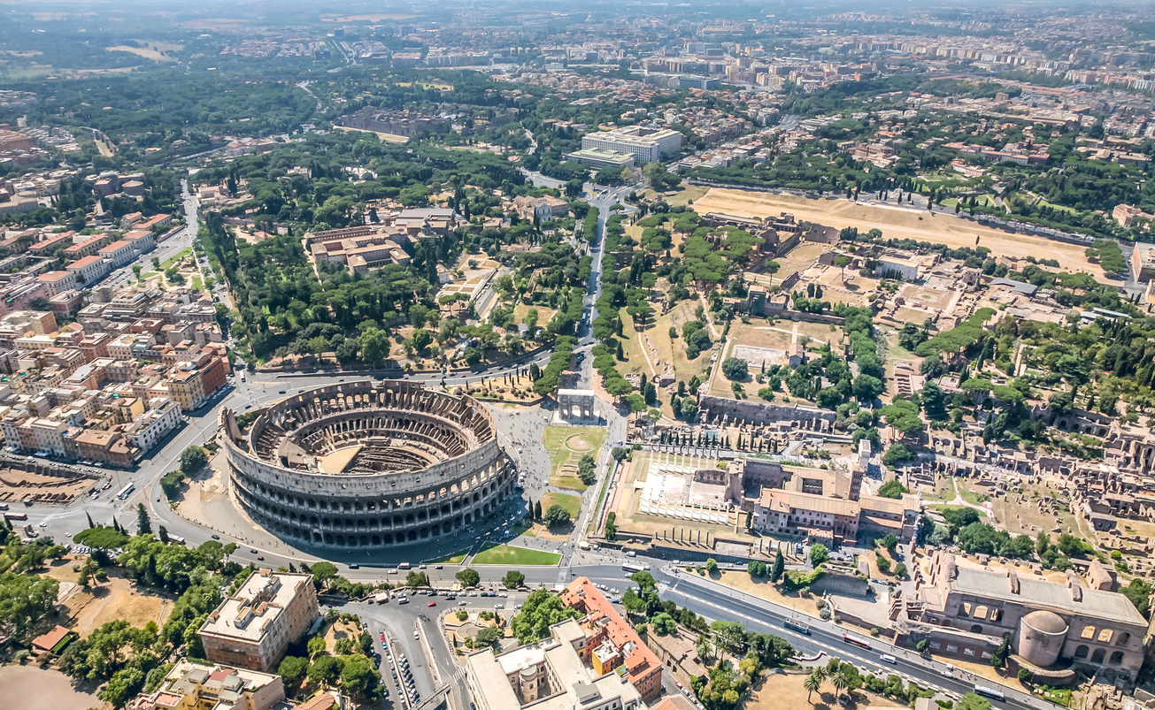 Aerial view of Rome