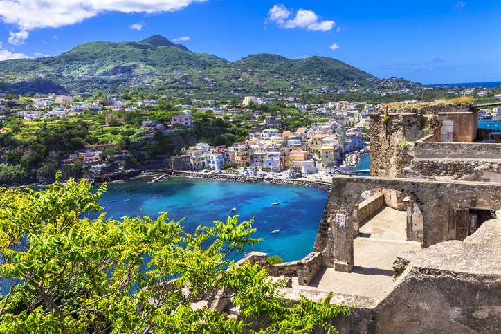 The view From Aragonese Castle in Ischia.